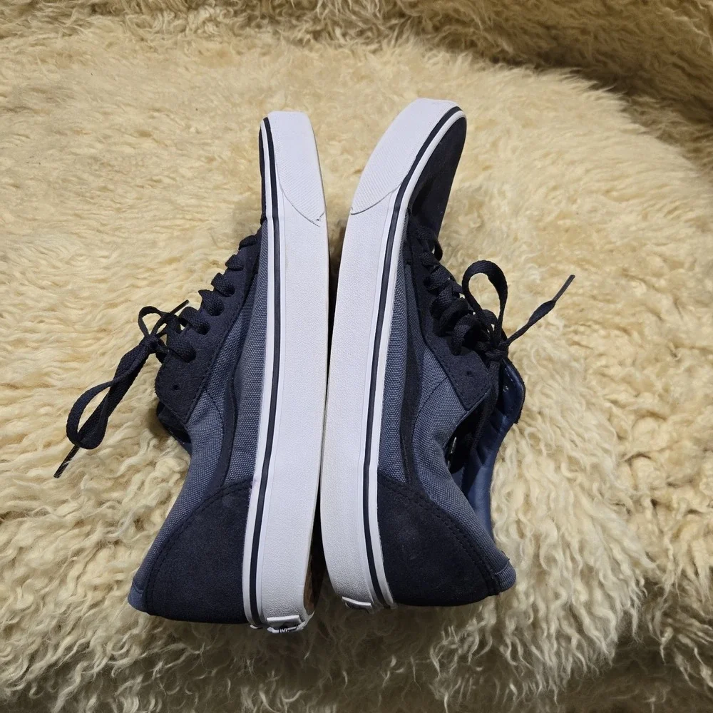 Mens‎ Vans Old Skool Navy Blue Canvas Casual Skateboarding Sneakers Size 10.5